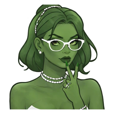 Girl with baddie nails sticker