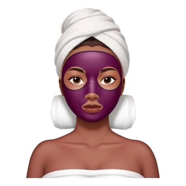 Lady with face mask spa beauty full face relaxing Burgundy sticker