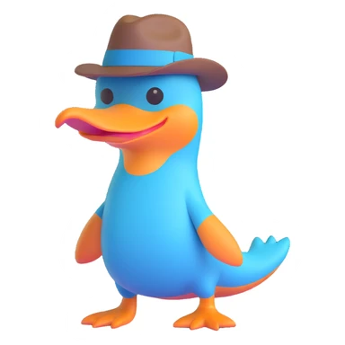 Perry the Platypus with fedora hat sticker