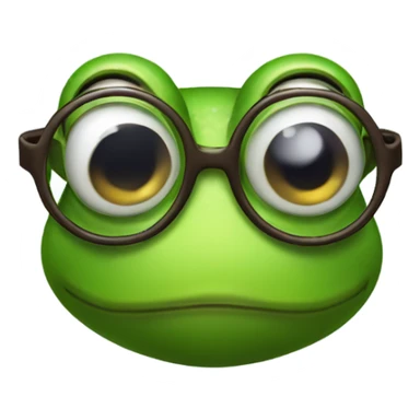 Frog with glasses sticker