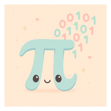  combine the π (pi) math symbol, binary code emerging from it. sticker