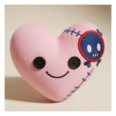 cute emo heart with a stitched patch sticker