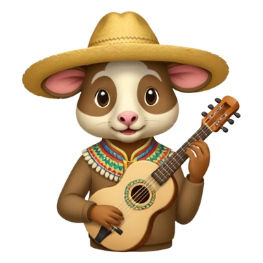 un animal péruvien qui joue de la musique sticker