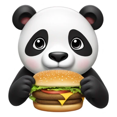 Panda eating hamburgers sticker