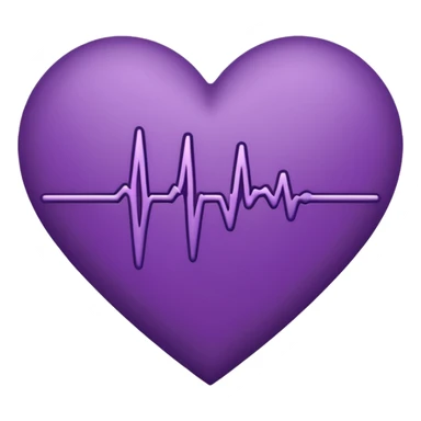 heart pules tech with the pules symbol in the middle, make the hart dark purple. dark outline sticker