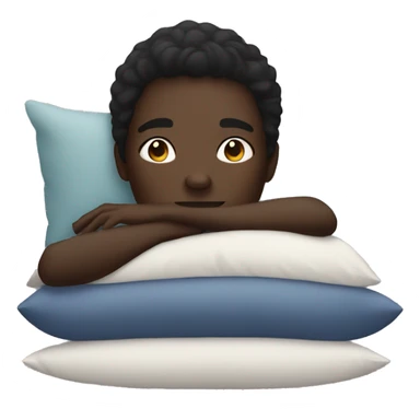 dark skin person laying on a pillow  sticker