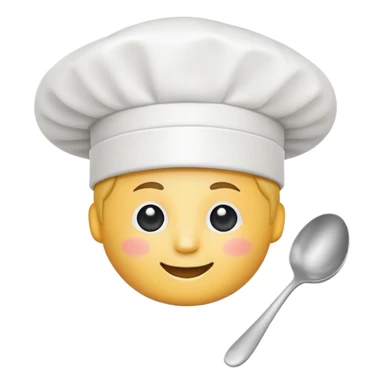 chef hat and spoon, simple and bright sticker