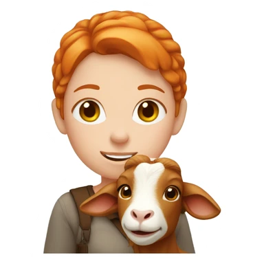 Ginger girl with a goat sticker