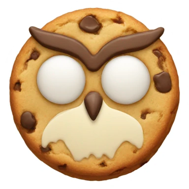 Cookie in the shape of an owl sticker
