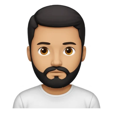 manwith black beard in white t shirt sticker