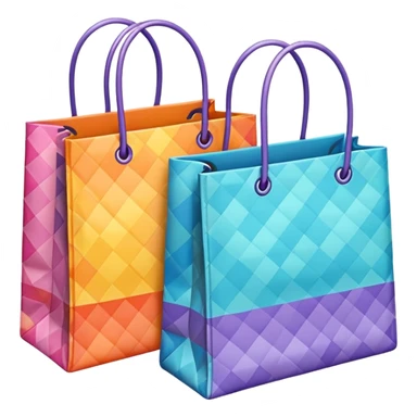 2 aesthetic shopping bag with pattern sticker