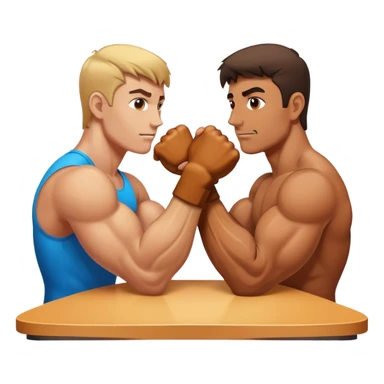 two people arm wrestling sticker