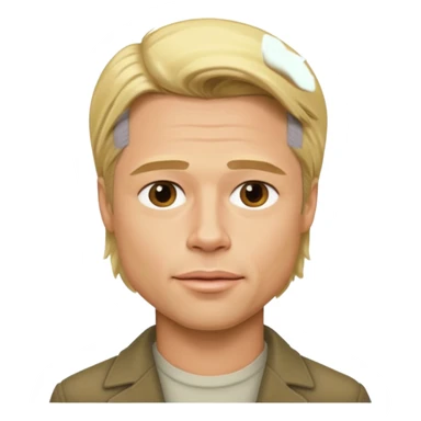 brad pitt blonde long hair sticker