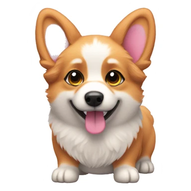 pink furry corgi sticker