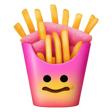 Pink ombre McDonald’s fries with glitter  sticker