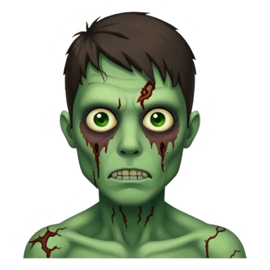 pretty brunette zombie man with green skin sticker