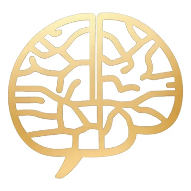 Psychology icon gold with thinner lines sticker