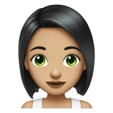 girl, dark hair, green eyes, nose wing piercings and septum.  sticker