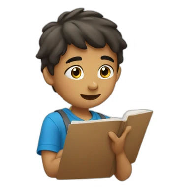 Boy learning something sticker
