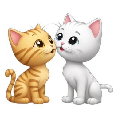 Cute cat kissing another cat  sticker