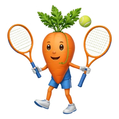 Carrot playing tennis sticker