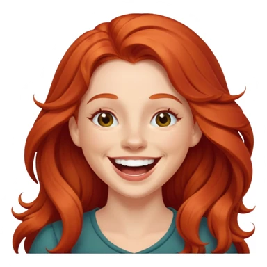laughing long red haired woman sticker