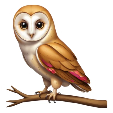 barn owl on branch sticker