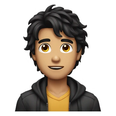 long black hair boy attitude  sticker