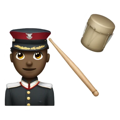 Balled drummer in military uniform  sticker