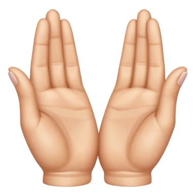 Similar to the heart hands emoji, this emoji should show a triangle created by the fingers of the hands where the two thumbs form the first side of the triangle and the remaining four fingers of each hand create one side each sticker