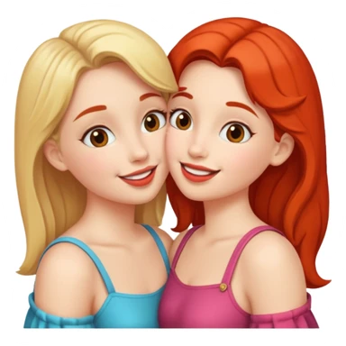 A girl kissing a girl sticker
