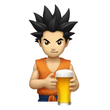 sangoku qui boit une bière sticker
