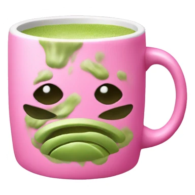 Hot Matcha in a pink mug sticker