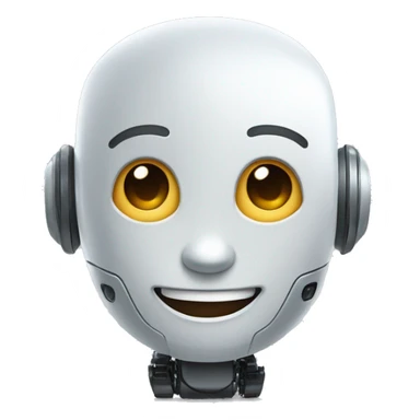 A smiling AI robot with a bright and cheerful expression. sticker