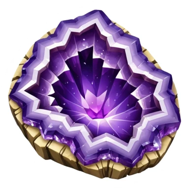 Natural purple shiny crystal geode sticker