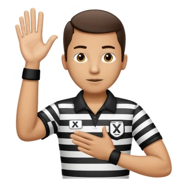 referee with raised arms crossed like an X sticker