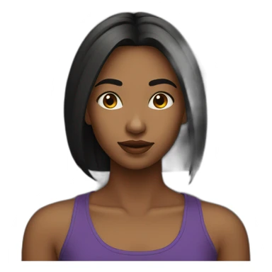 Adolescent cheveux noirs court lisse sticker