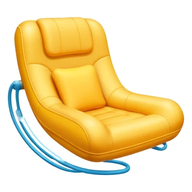 Minimal emoji of a floating anti-gravity chair with soft glow underneath, smooth rounded form sticker