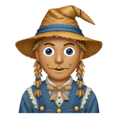 Scarecrow from the Wizard of Oz with dark blue eyes and outfit sticker
