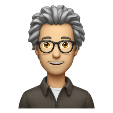 Mann mit Brille bart und dünnen leicht lockigen Haaren sticker