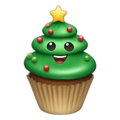 Happy Christmas tree cupcake sticker