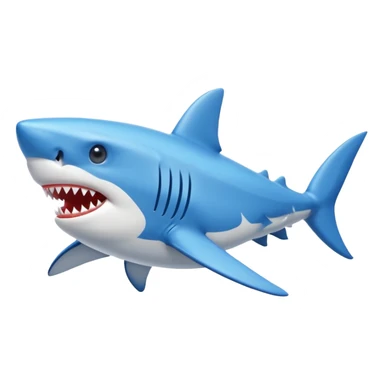 Un tiburón con zapatillas nike azul sticker