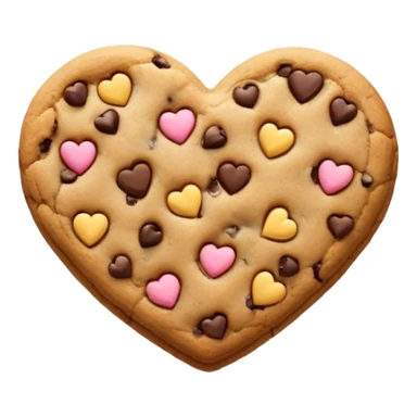 heart shaped chocolate chip cookie sticker
