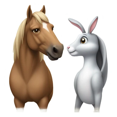 horse married rabbit sticker