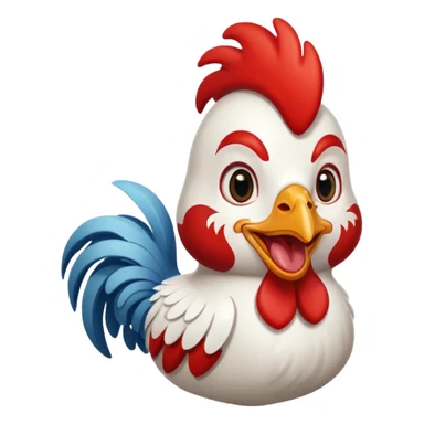 Biało czerwony kogut który się cieszy i mówi GG sticker