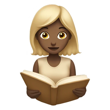 Girl reading a book. In beige tones  sticker