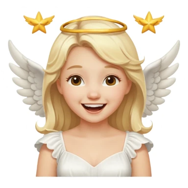 cute angel girl laughing sticker