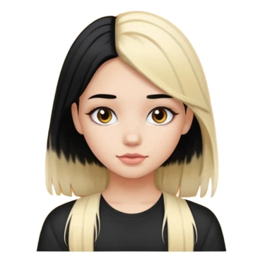 split dye half blonde half black hair, pretty bratz baddie sticker