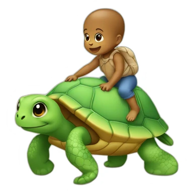 Bébé sur tortue sticker