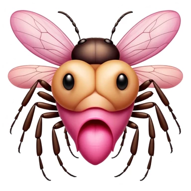 Abeja con labios grandes y uñas largas rosas sticker